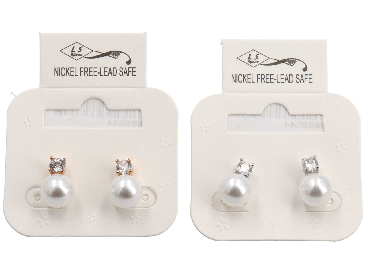 Orecchino in metallo + zircone + vetro 8mm