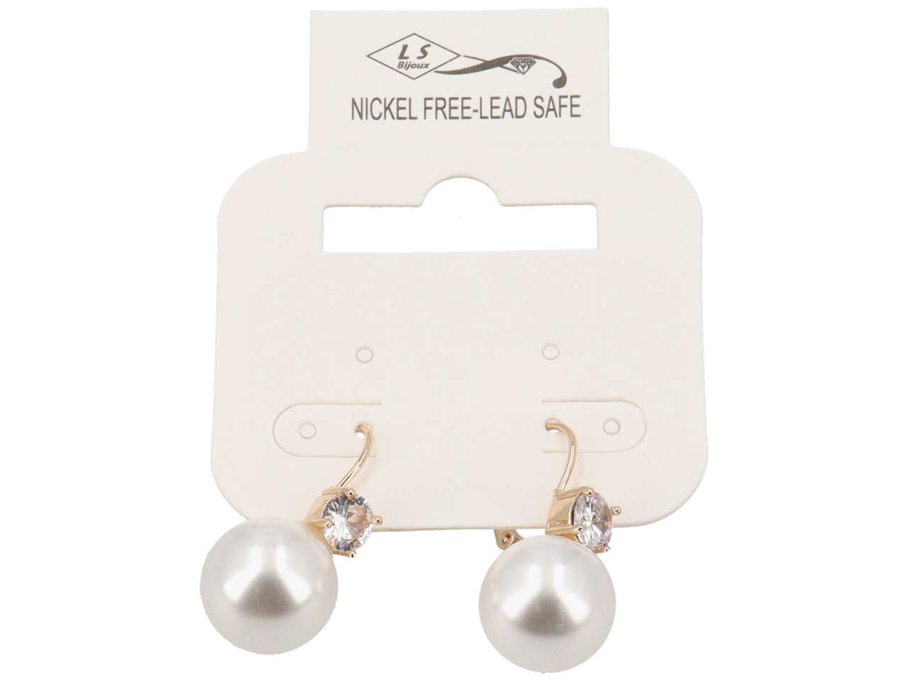 Orecchini in metallo, zircone e vetro