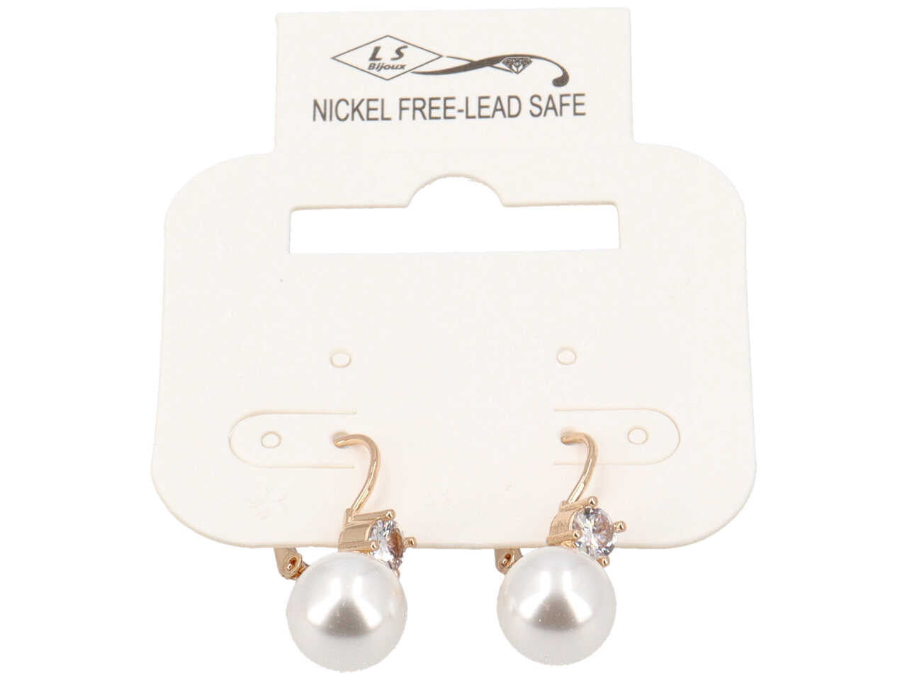 Orecchini in metallo, zircone e vetro