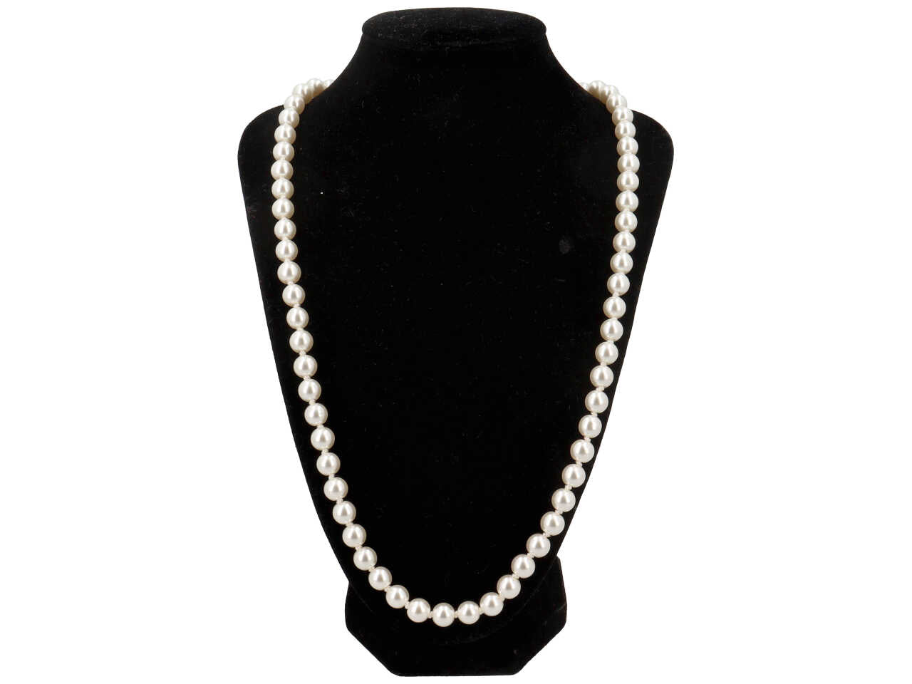 Collana con perla, metallo e zirconi