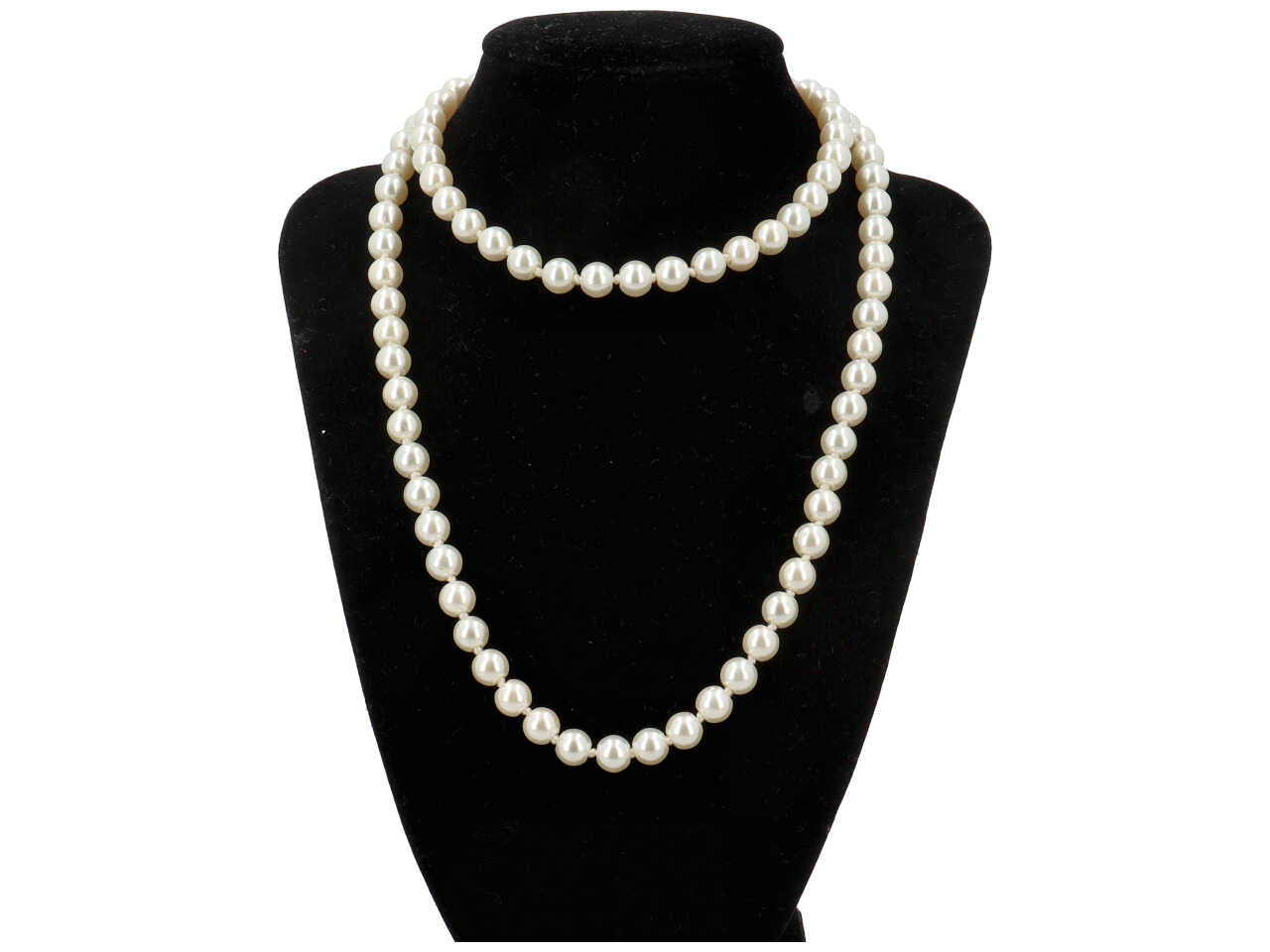 Collana con perla, metallo e zirconi