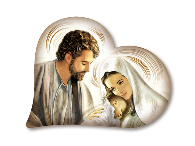 Quadro cuore s.famiglia 50x65 marrone