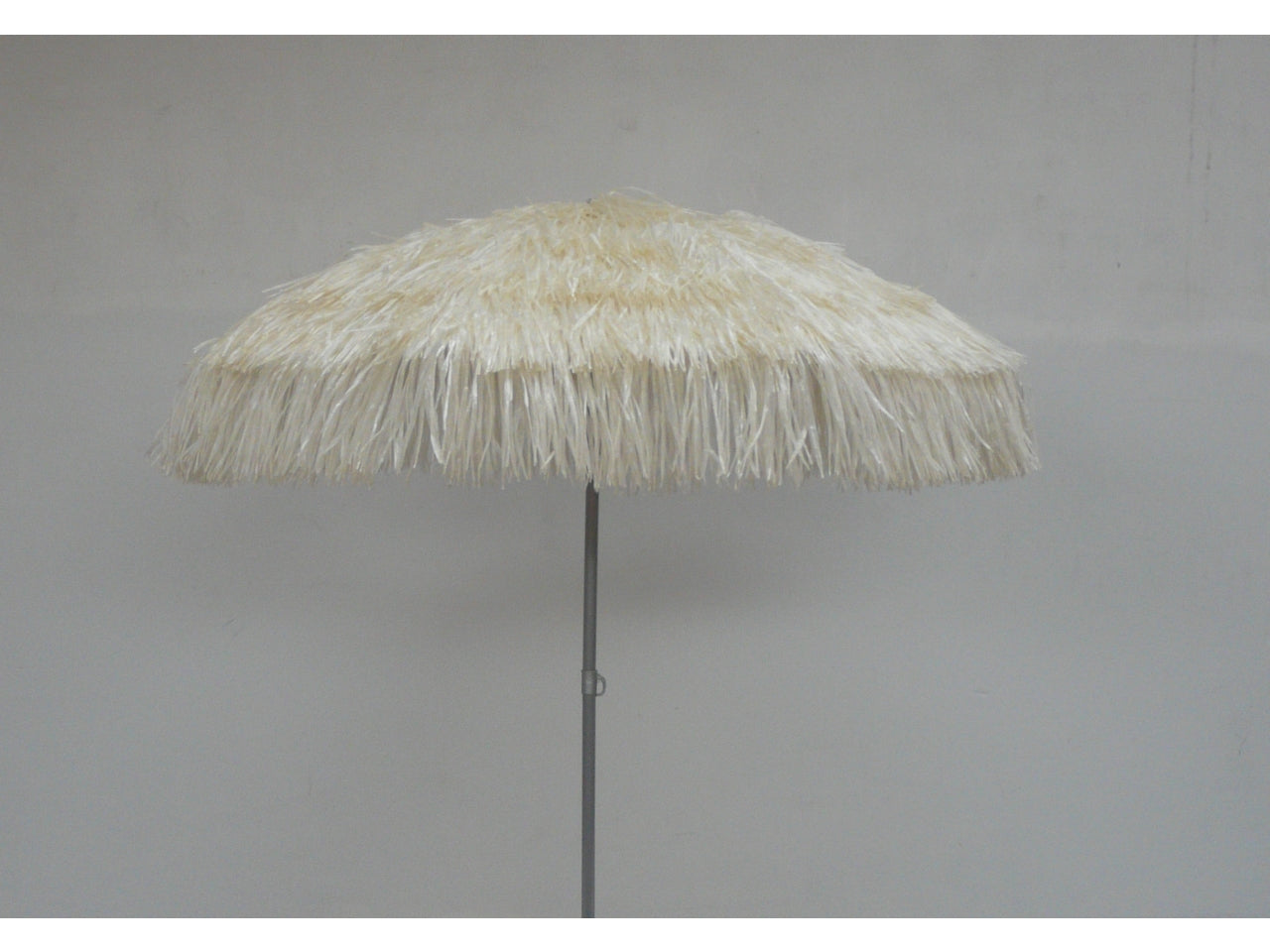 Ombrellone in rafia, tnt e acciaio 200x215 cm colore ecru stile jungle - Maffei