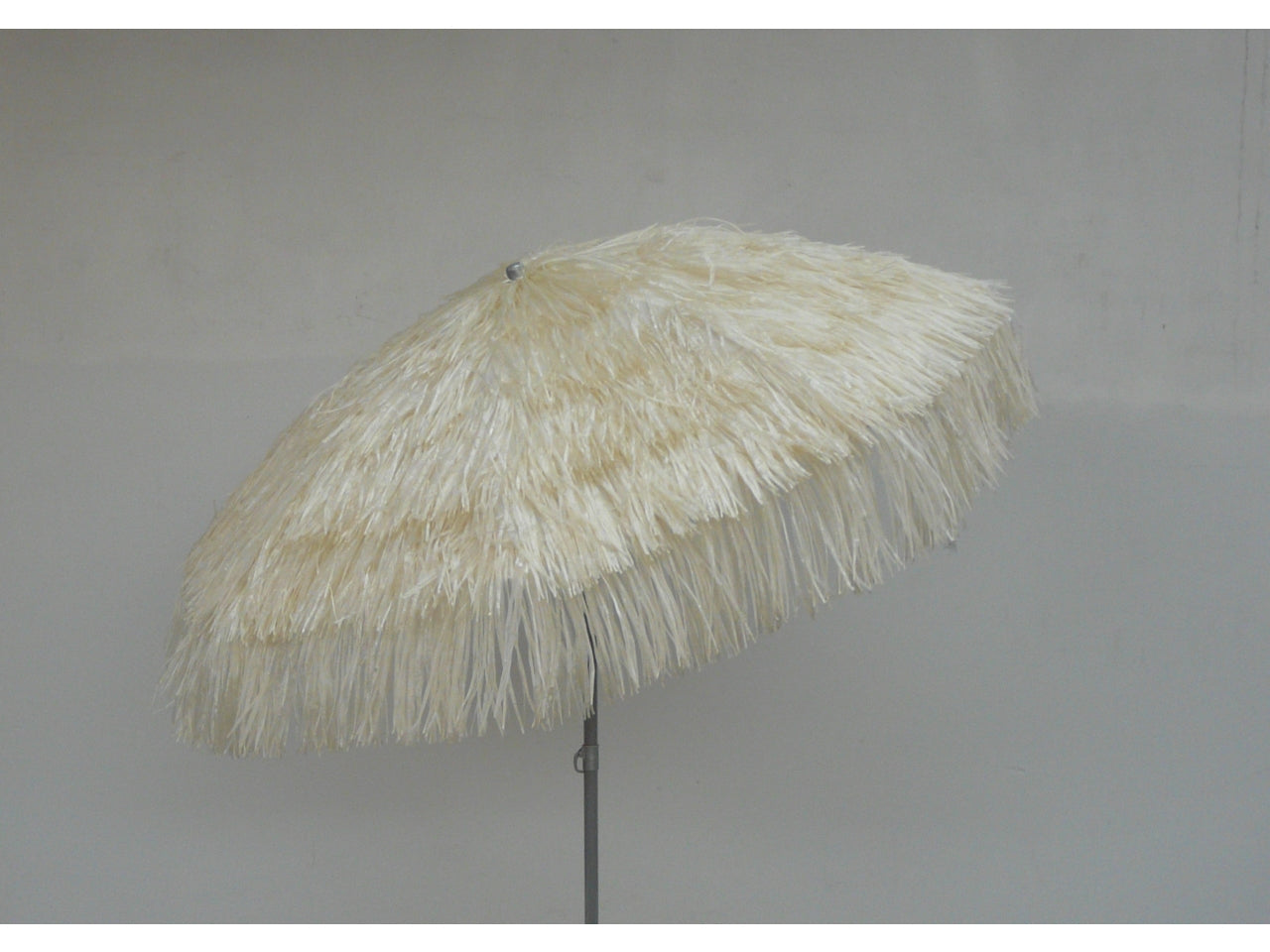 Ombrellone in rafia, tnt e acciaio 200x215 cm colore ecru stile jungle - Maffei