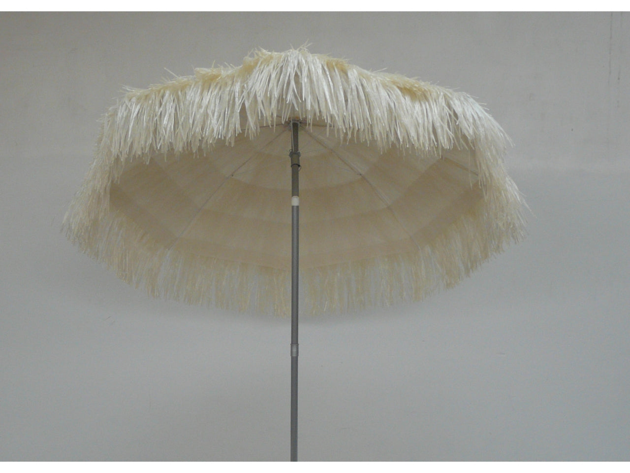 Ombrellone in rafia, tnt e acciaio 200x215 cm colore ecru stile jungle - Maffei