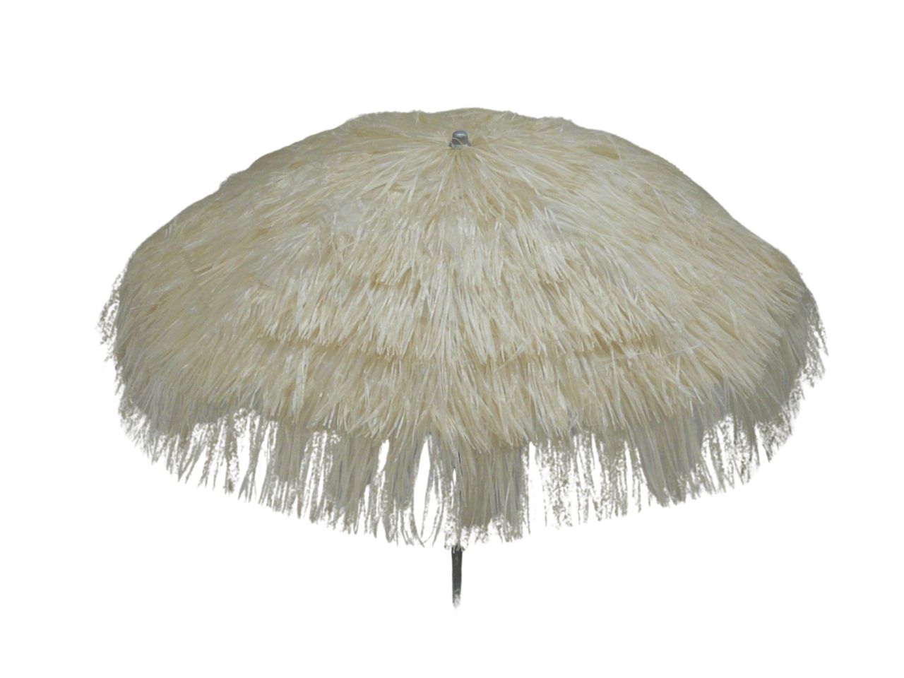 Ombrellone in rafia, tnt e acciaio 200x215 cm colore ecru stile jungle - Maffei