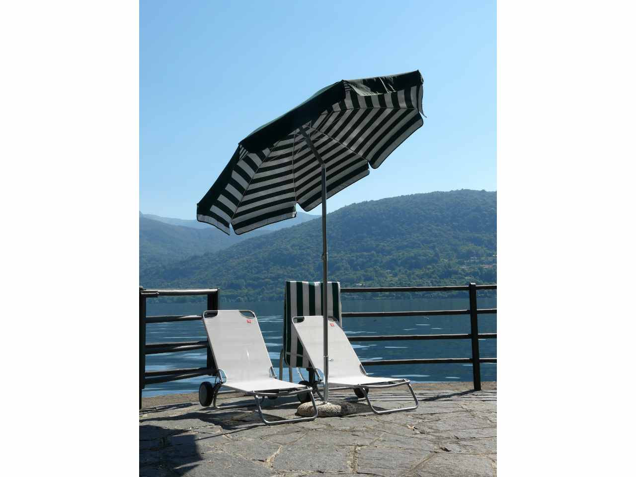 Ombrellone da spiaggia rigato bianco verde 100/8/33cm