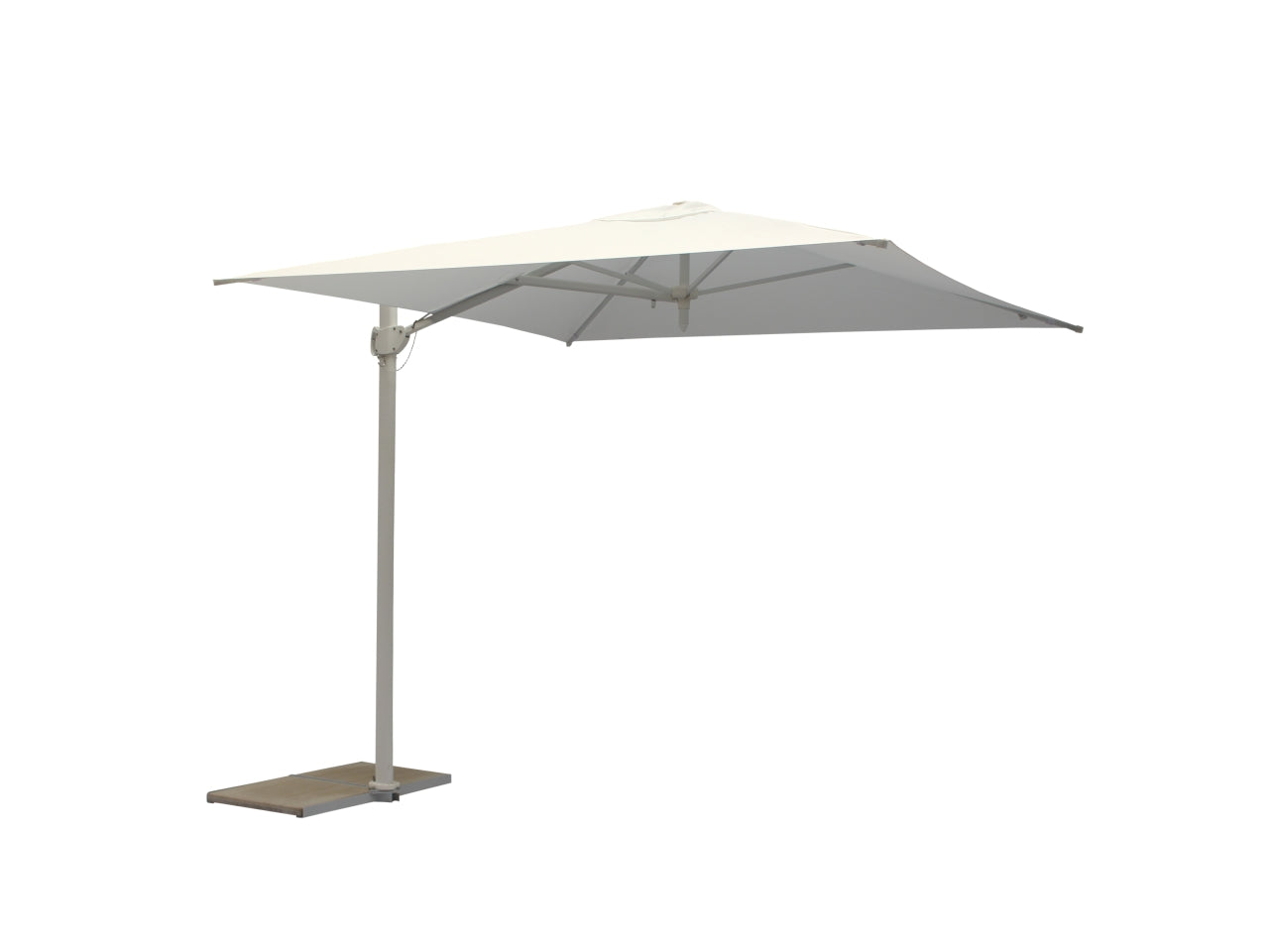 Ombrellone modello trend ice in poliestere uv 50+ con palo laterale in alluminio colore bianco misure 250x250/4