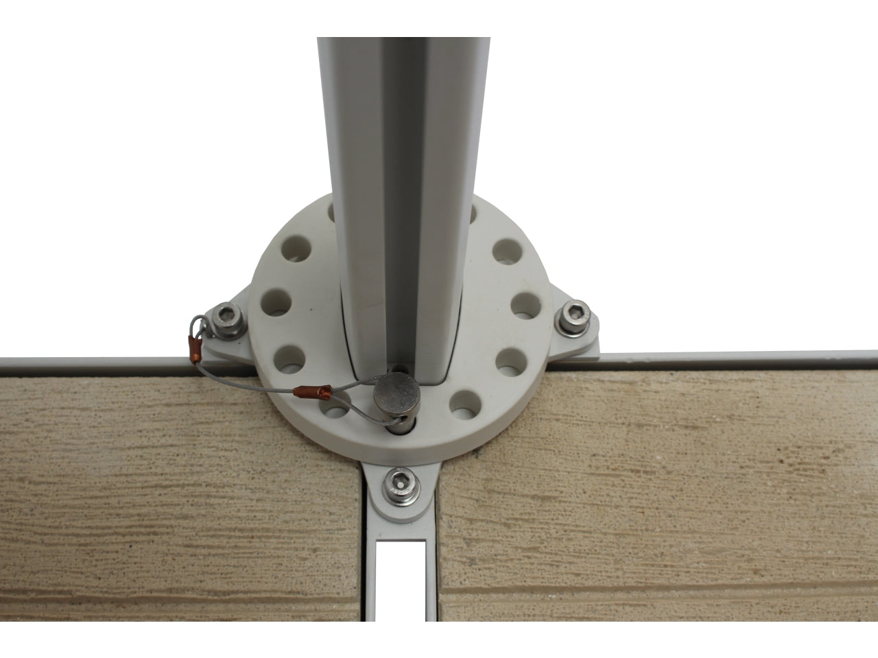 Ombrellone modello trend ice in poliestere uv 50+ con palo laterale in alluminio colore bianco misure 250x250/4