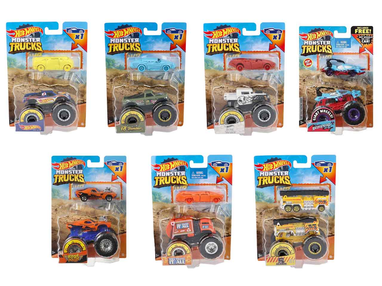 Hot wheels monster truck assortiti