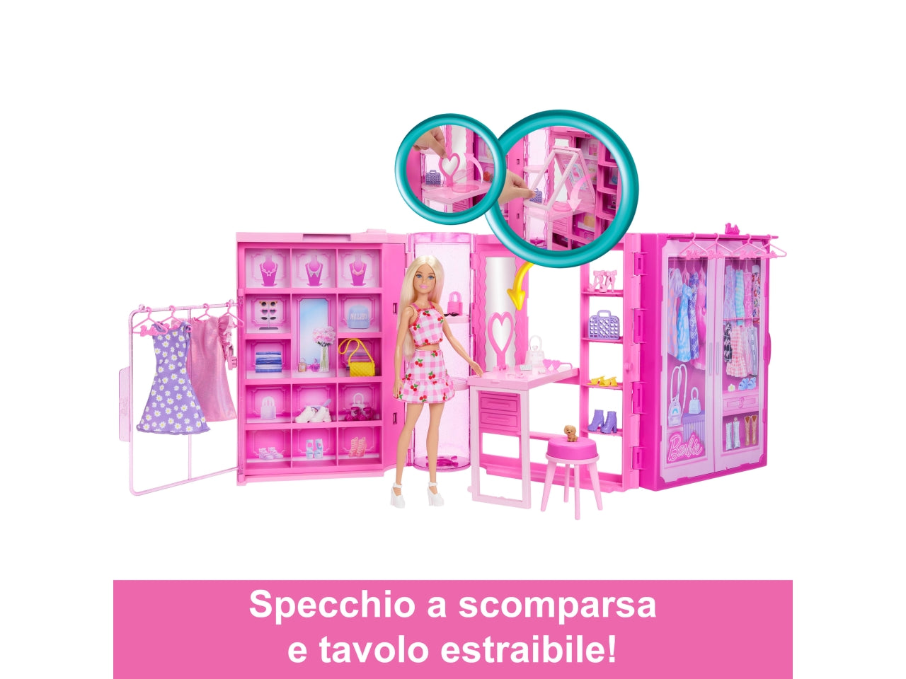 Barbie set da gioco dell' armadio dei sogni con bambola e accessori 3+ Mattel $
