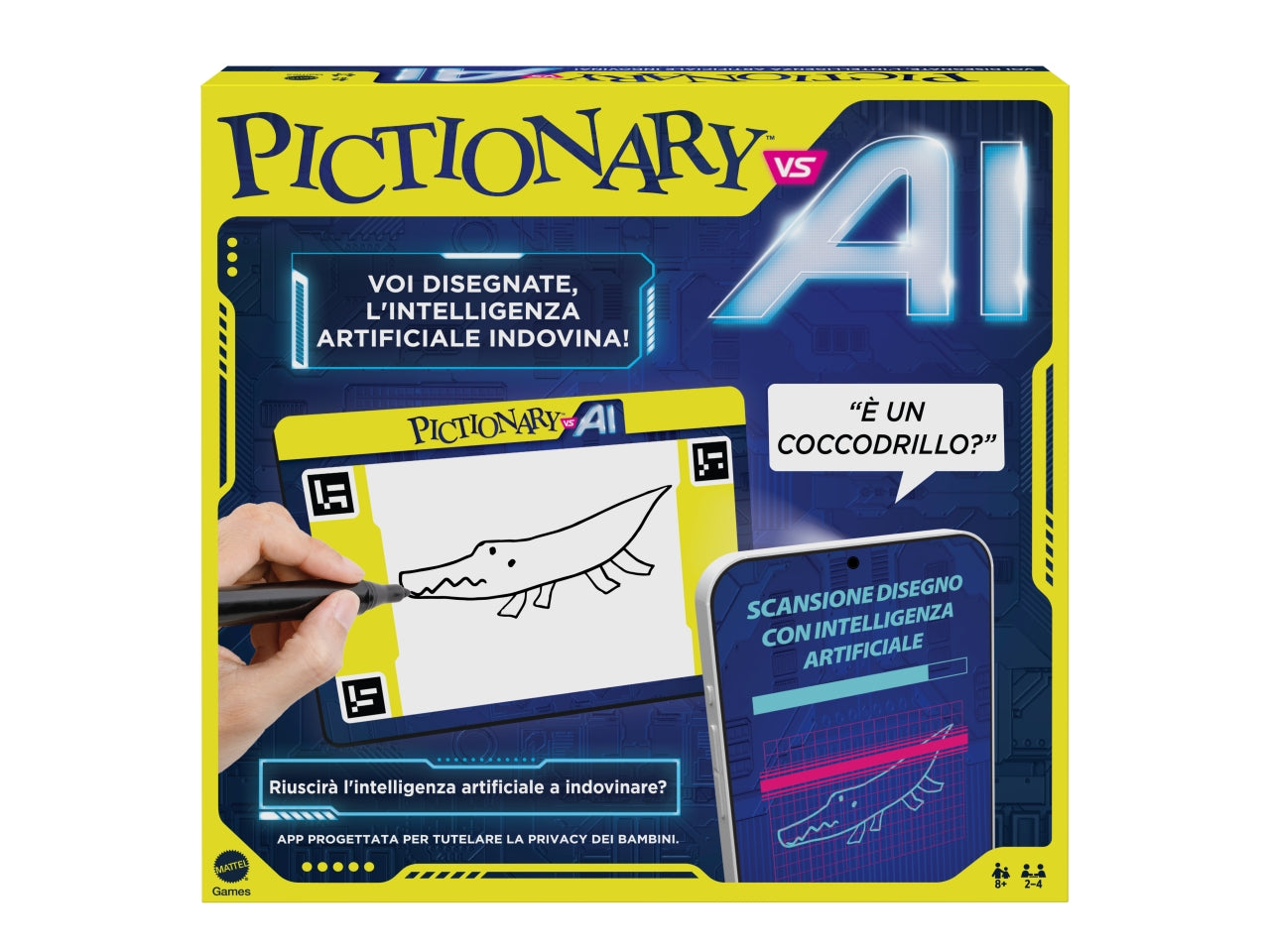 Pictionary vs AI, Lavagnetta da disegni per bambini con IA  8+ Mattel $
