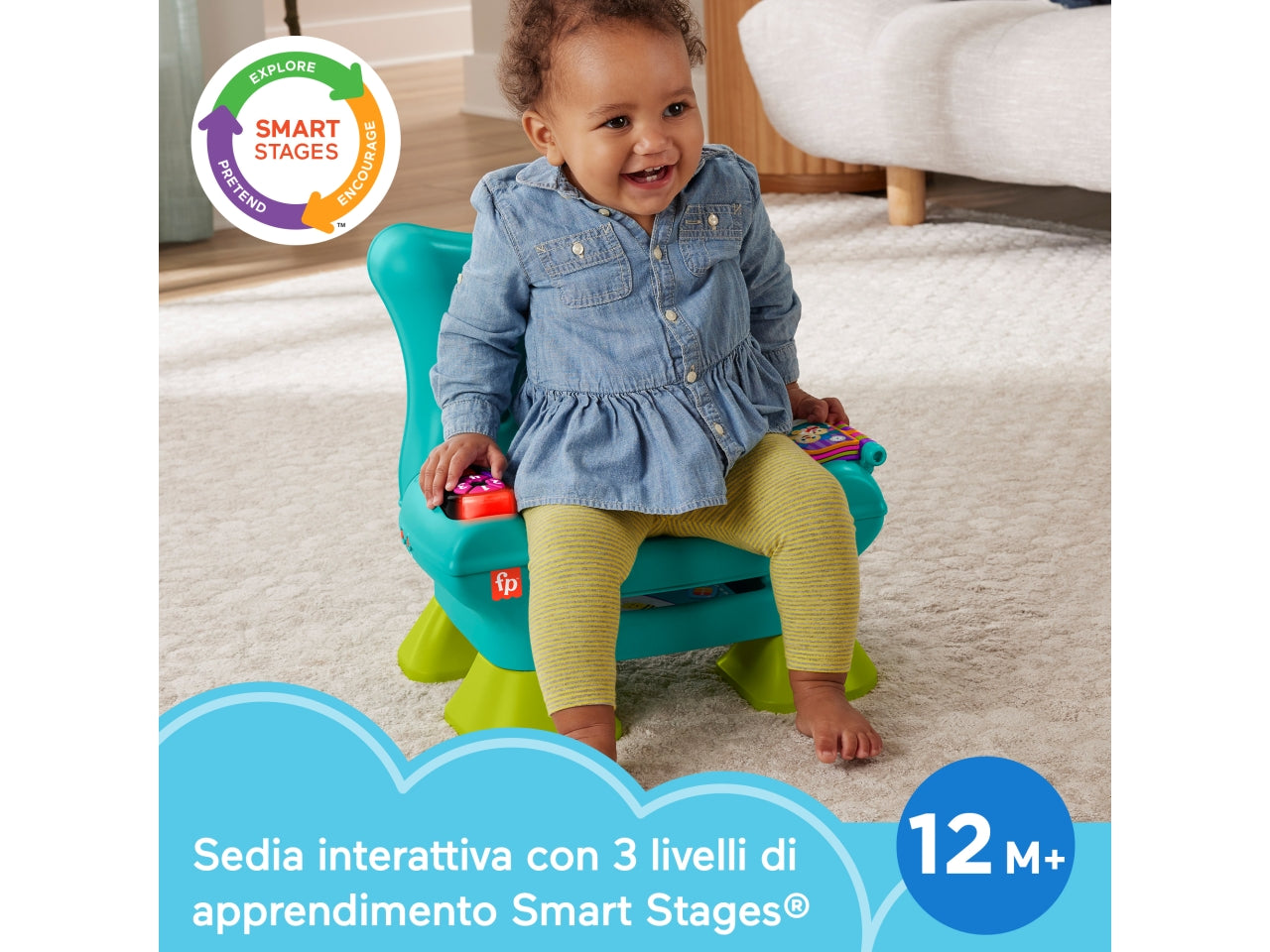 Laugh & Learn, Sedia giocattolo interattiva per bambini 1+  Fisher Price