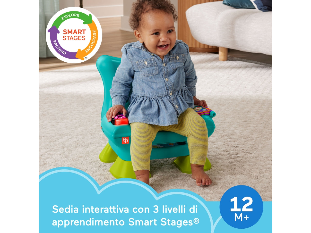 Laugh & Learn, Sedia giocattolo interattiva per bambini 1+  Fisher Price