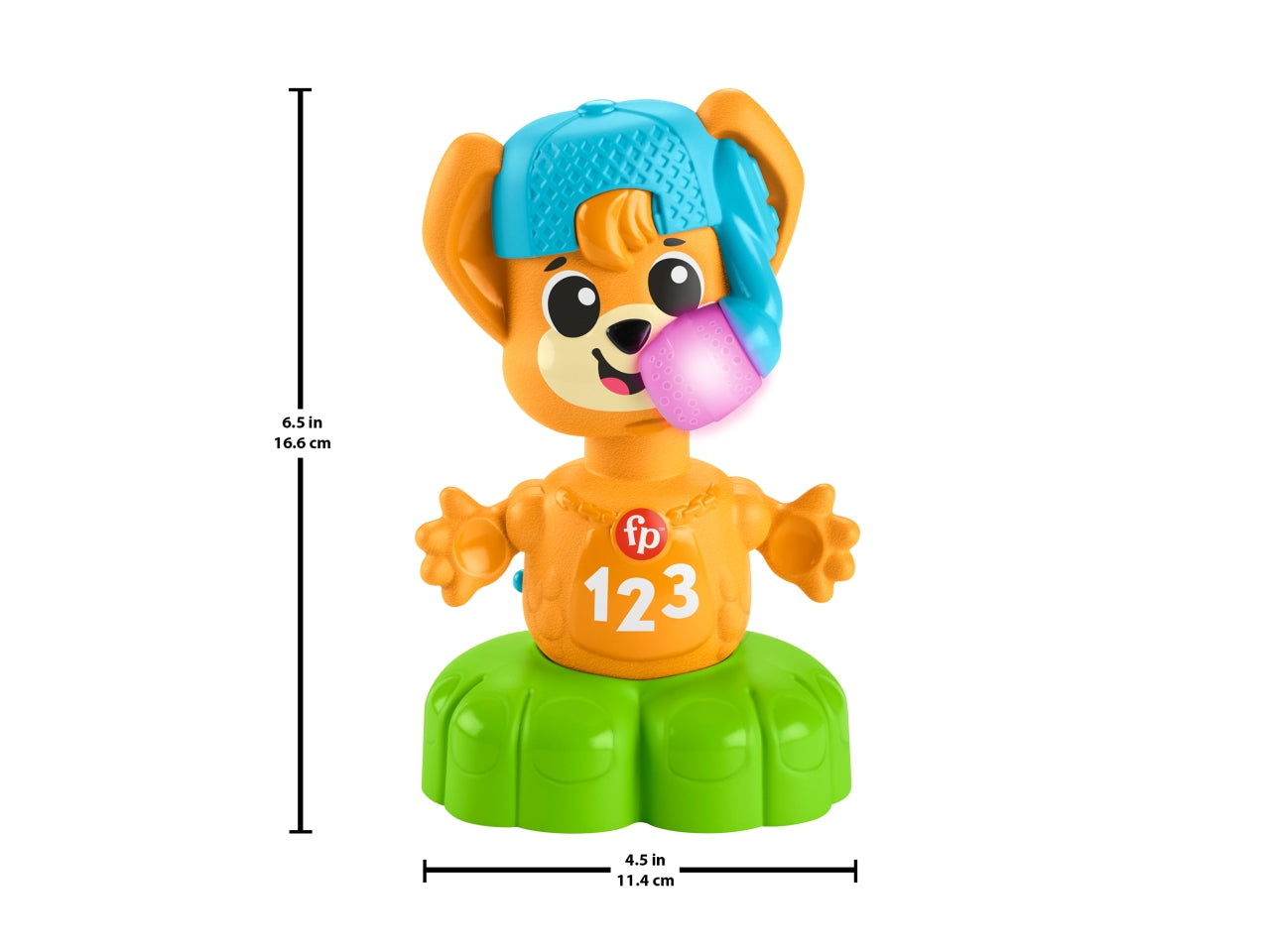 Fisher- Price Animal Band - Rino il Volpino Impariamo gli Opposti volpe interattiva per l'apprendimento con movimento luci multicolore canzoni e suoni giocattolo per bambini 9+ mesi HYL02