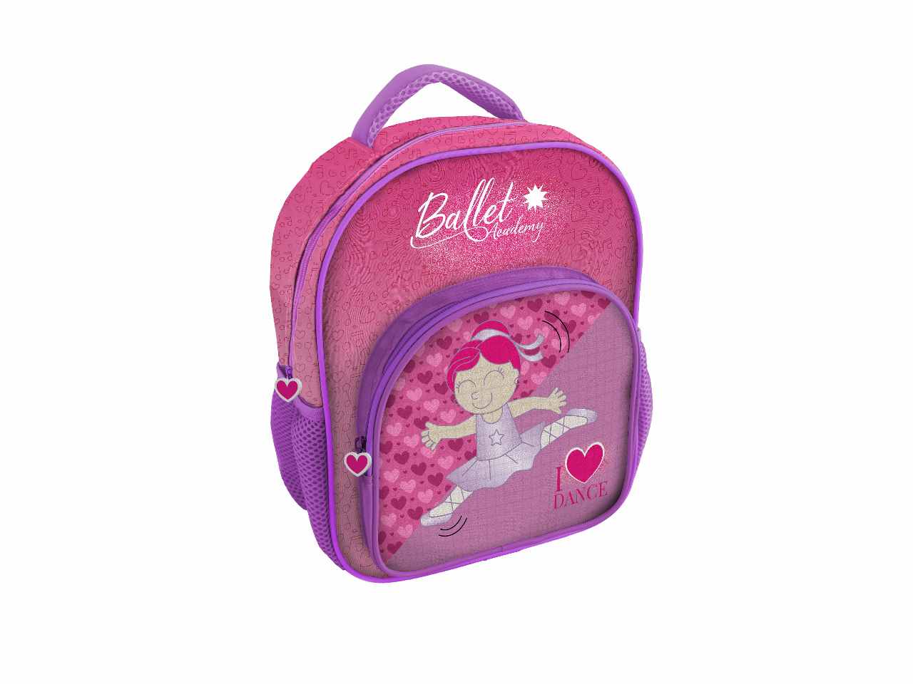 Zaino per la scuola rosa in tessuto 30x24x14cm 230 g - 1 zaino