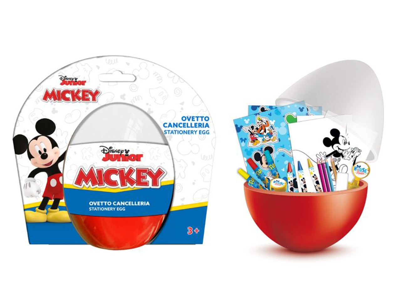 Kit colori a ovetto per bambino Mickey, ideale per colorare e disegnare - 16cm x diametro 10cm - Mc group