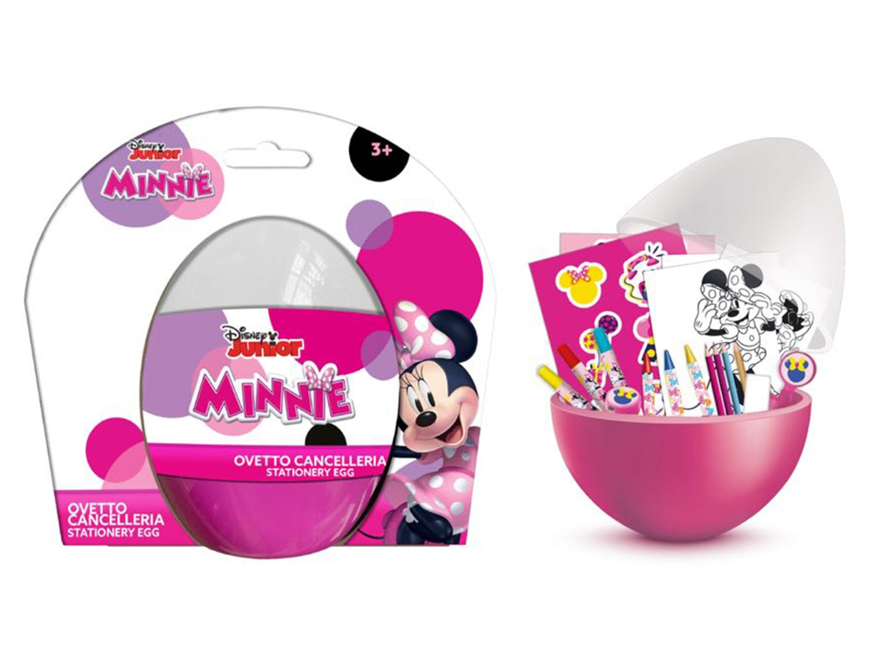Kit colori per bambina minnie, ideale per colorare e disegnare, con personaggio disney junior - 16cm x diametro 10cm - Mc group