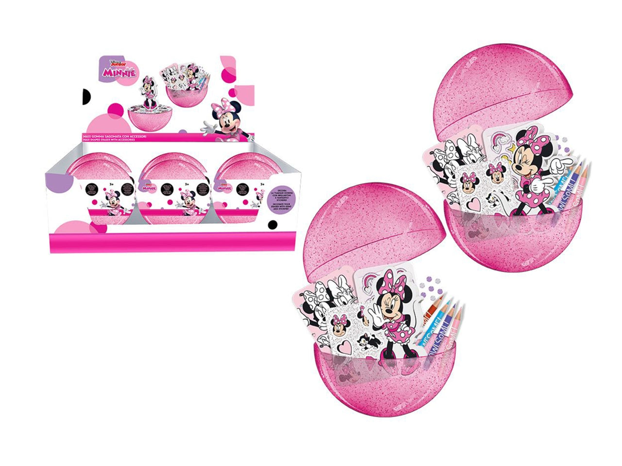 Sfera Portaoggetti Minnie Disney con Kit Cancelleria: CreativitÃ  e Divertimento per Bambine
