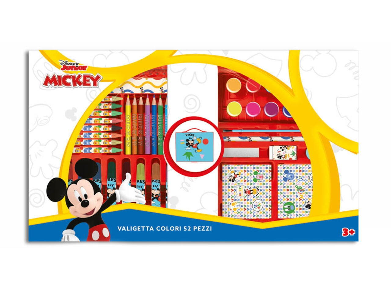 Valigetta Colori Mickey Mouse 52 Pezzi: Set Completo Disegno e Colori per Bambini 3+