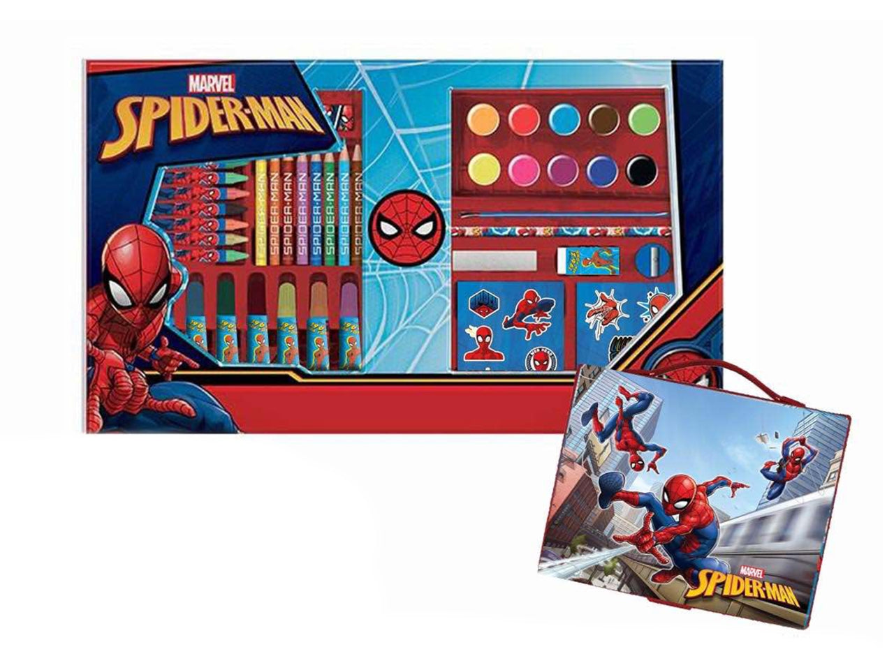 Valigetta Colori Bambino Spiderman Marvel: Set Completo 52 Pezzi per Disegnare e Colorare