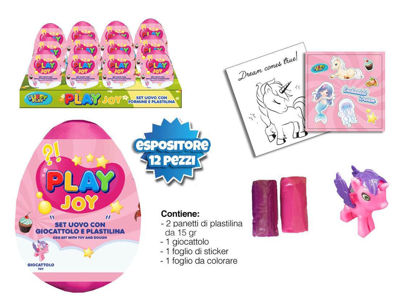 Uovo sorpresa cancelleria gioco bimba rosa, animali e principesse, etÃ  +3 - MC Group