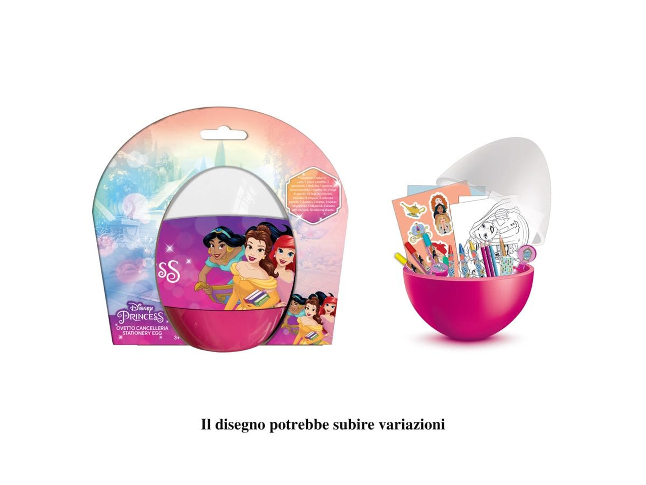 Kit colori per bambina Principesse, ideale per colorare e disegnare, con personaggio Disney junior - 20cm x diametro 10cm - MC Group