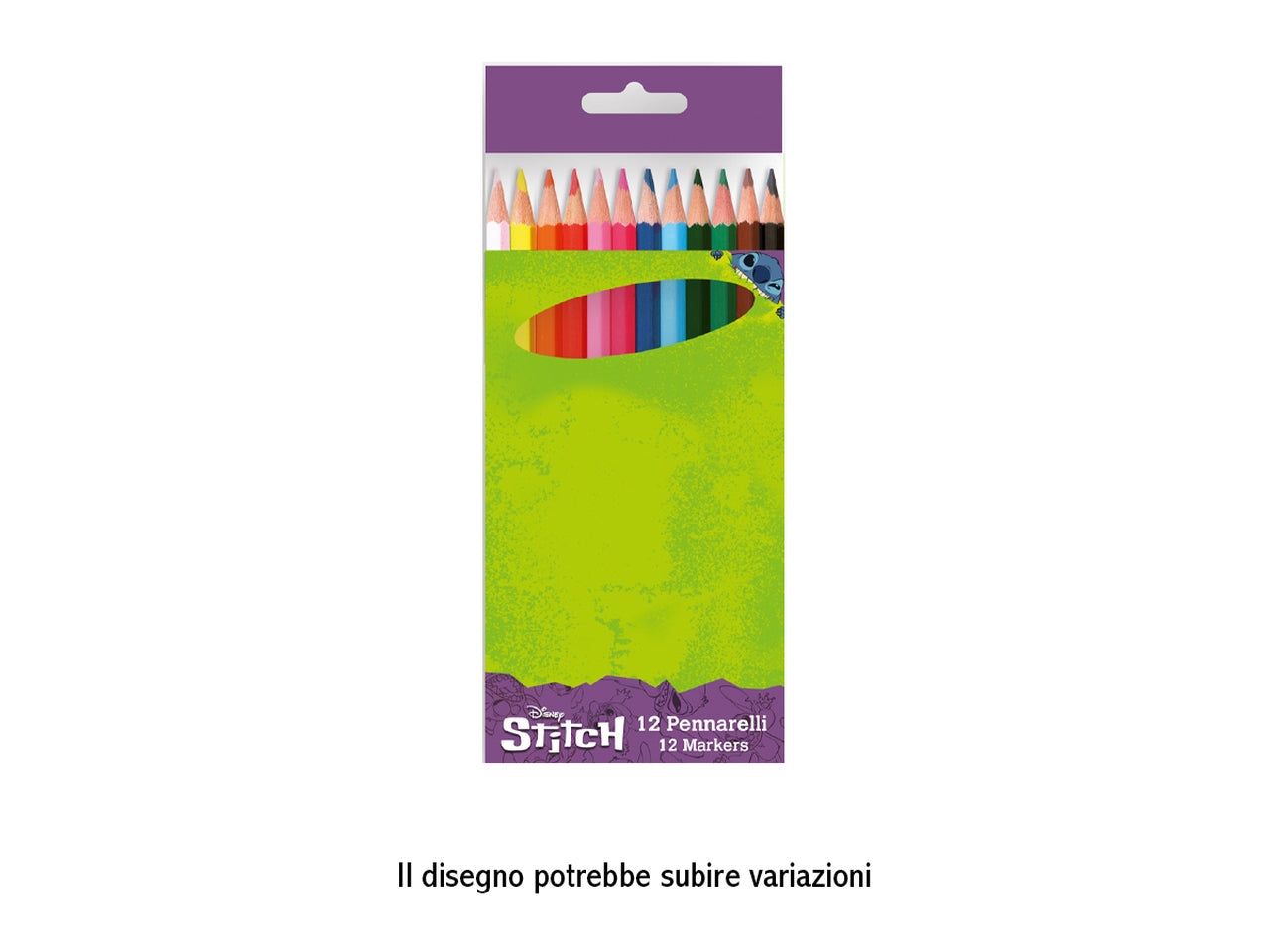 Matite colorate in legno Stitch assortiti, confezione da 12 - Disney