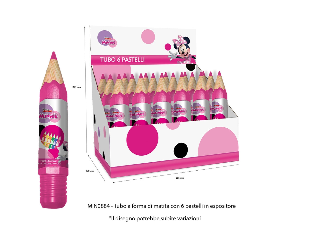 Minnie 6 colori a matita in tubo