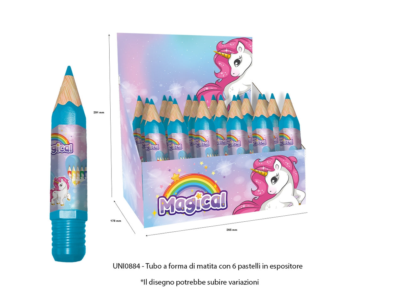 Unicorno 6 colori a matita in tubo