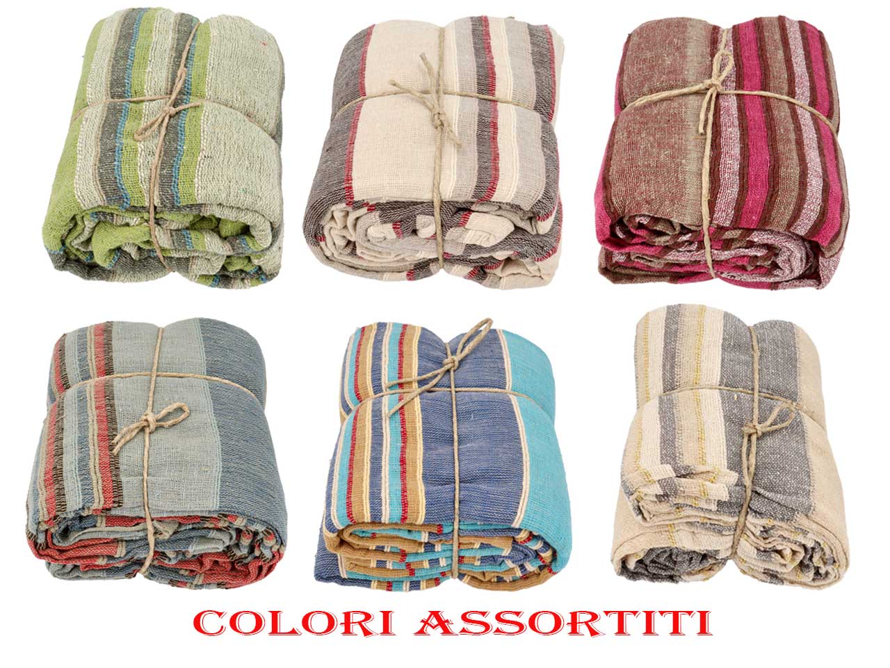 Copriletto telo arredo singolo maxi estivo multicolor etnico in cotone, 170x260 cm - Tre Effe