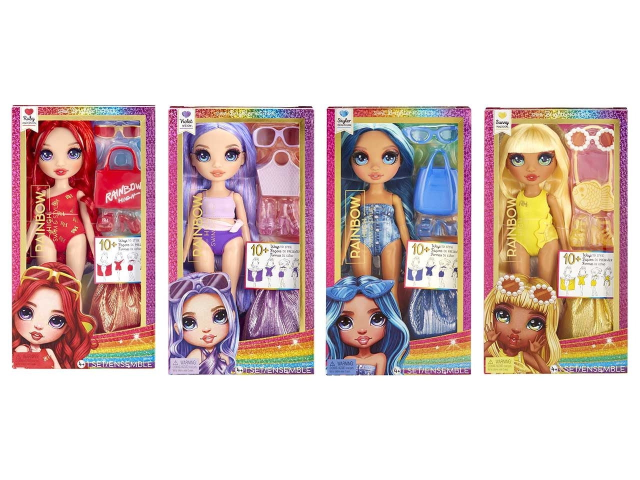 Rainbow high swim & style  fashion dolls assortiti $