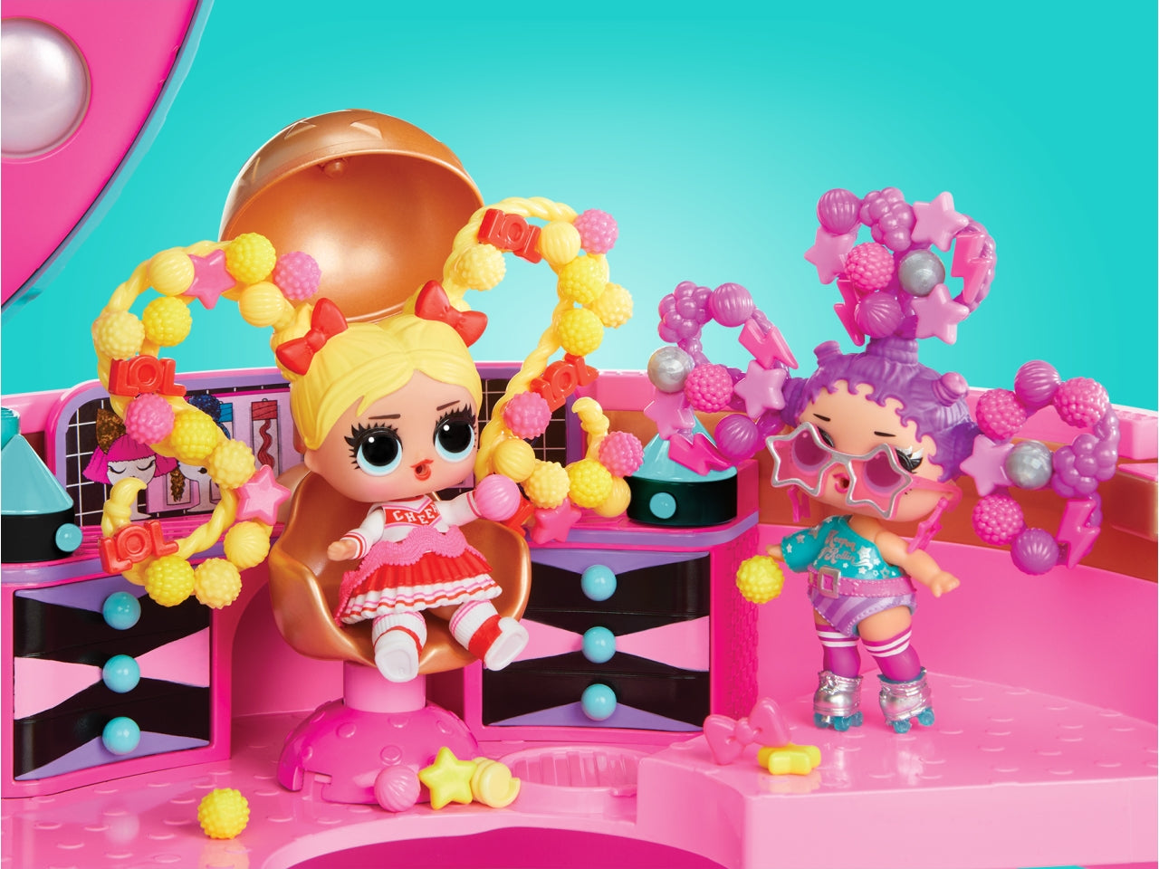 LOL Surprise Hair Beads Salon: Set Gioco Multicolor in Plastica con 100 Accessori per Capelli, Specchio e Bambola - EtÃ  4+ | MGA Entertainment