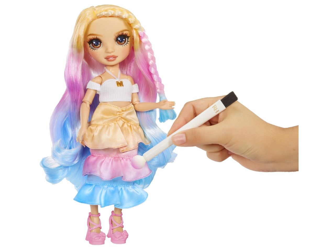 Rainbow High Watercolor & Create New Theme Dolls Brown Eyes: Bambola Fashion Multicolor con Abiti e Accessori per Personalizzazione, Gioco Unisex per Bambini 4+ | MGA Entertainment $