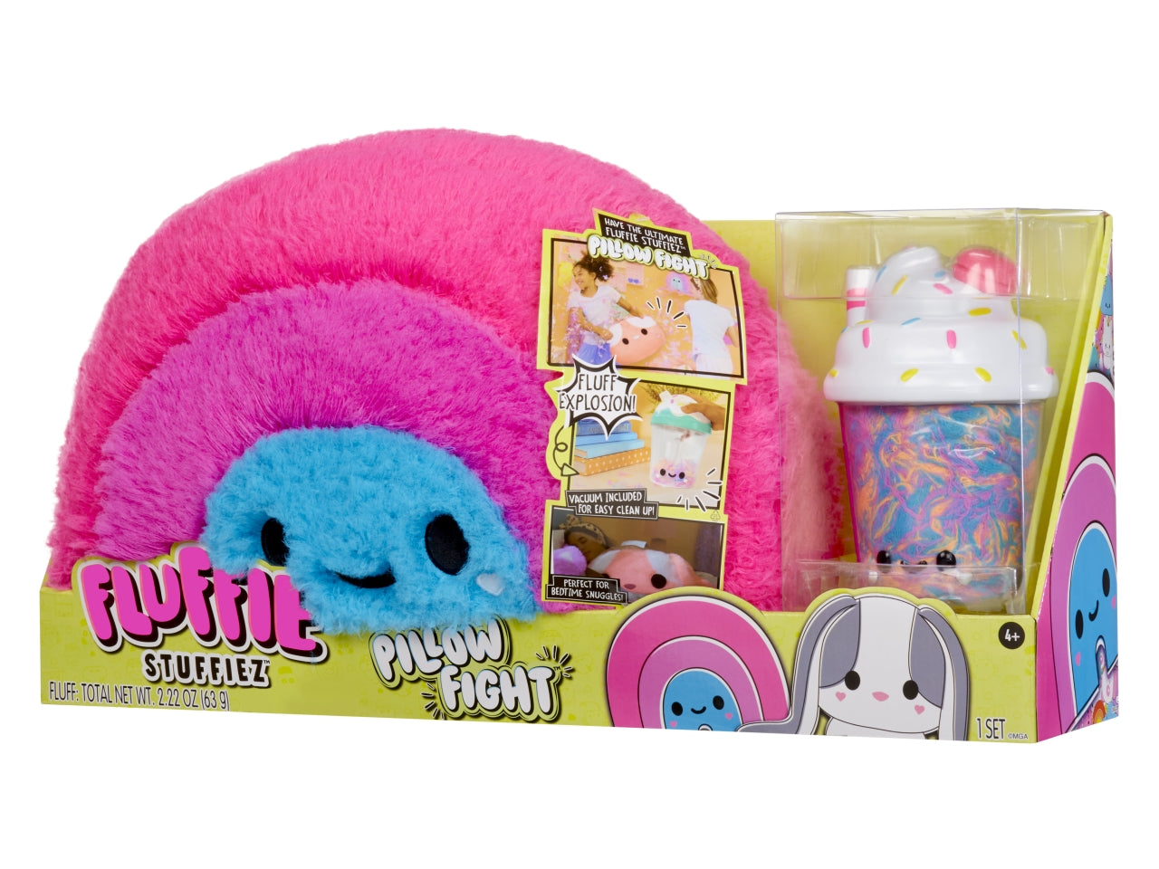 Fluffie Stuffiez Pillow Fight - Rainbow: Peluche Multicolor con Aspirapolvere, Gioco Unisex per Bambini 4+ | MGA Entertainment
