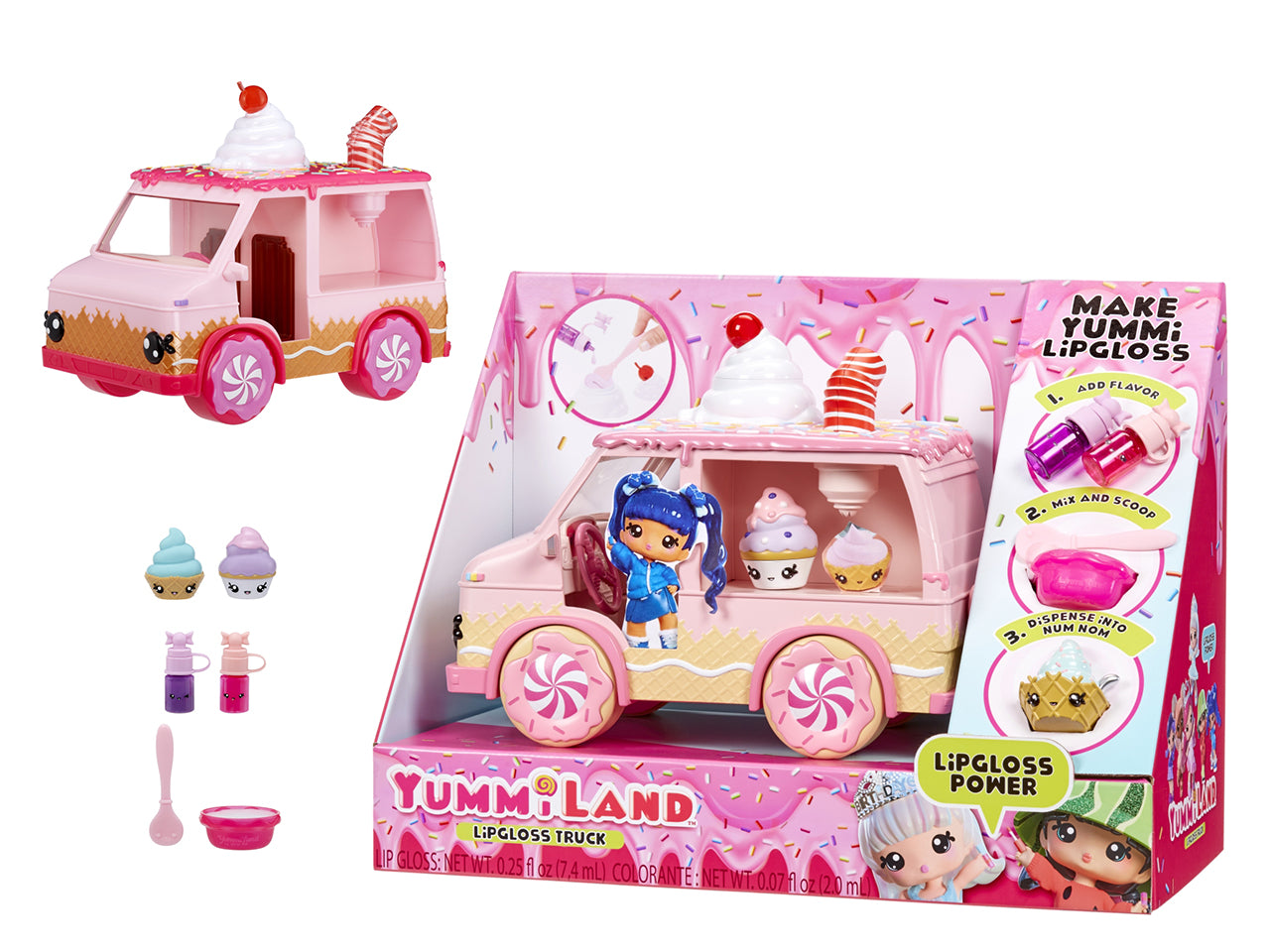 Yummiland Lipgloss Truck: Camion Multicolor per Creare Lucidalabbra Personalizzati con 2 Esclusivi Num Noms, Gioco Unisex per Bambini 4+ | MGA Entertainment