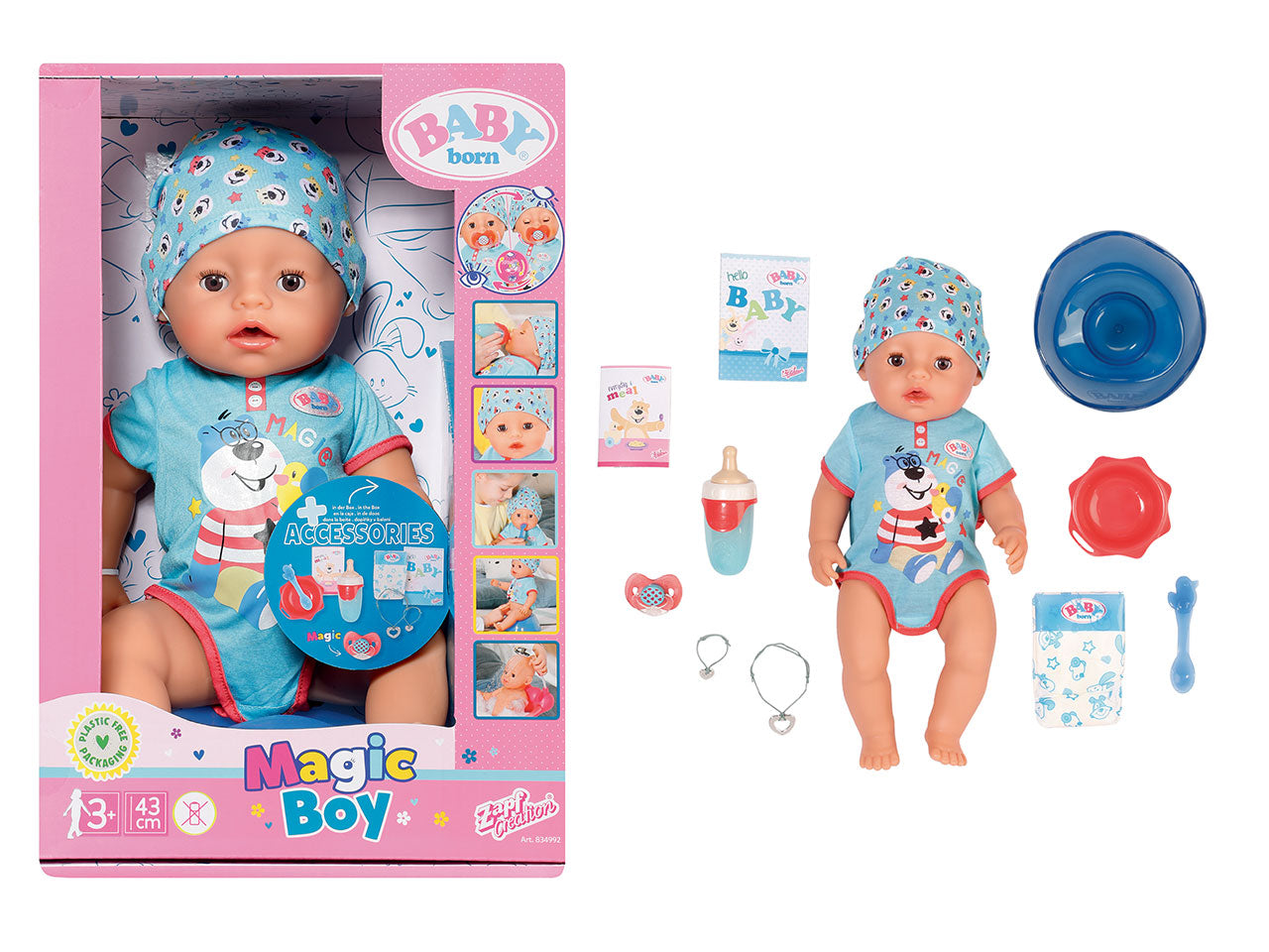 Bambolotto giocattolo Baby Born Magic Boy altezza 43cm etÃ  3+ | Mga