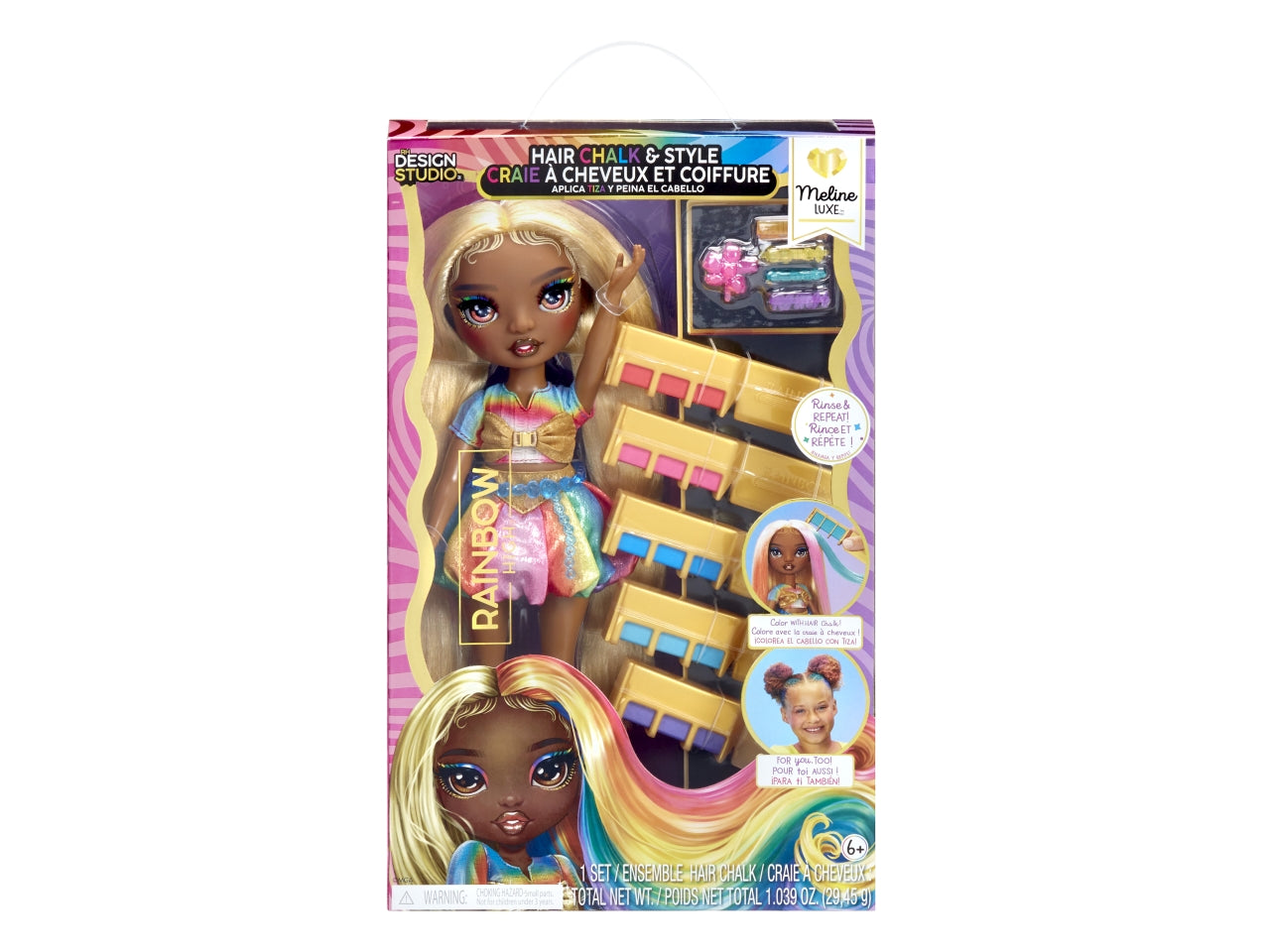 Rainbow High hair chalk & style doll- meline gold | Mga