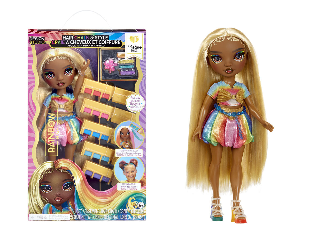 Rainbow High hair chalk & style doll- meline gold | Mga