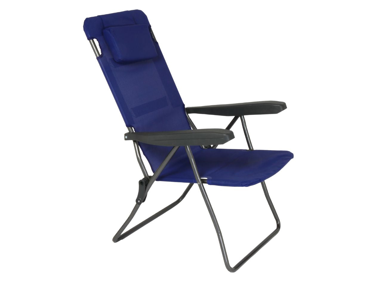 Sedia lipari textilene 5 posizioni 120x60x68cm blu navy