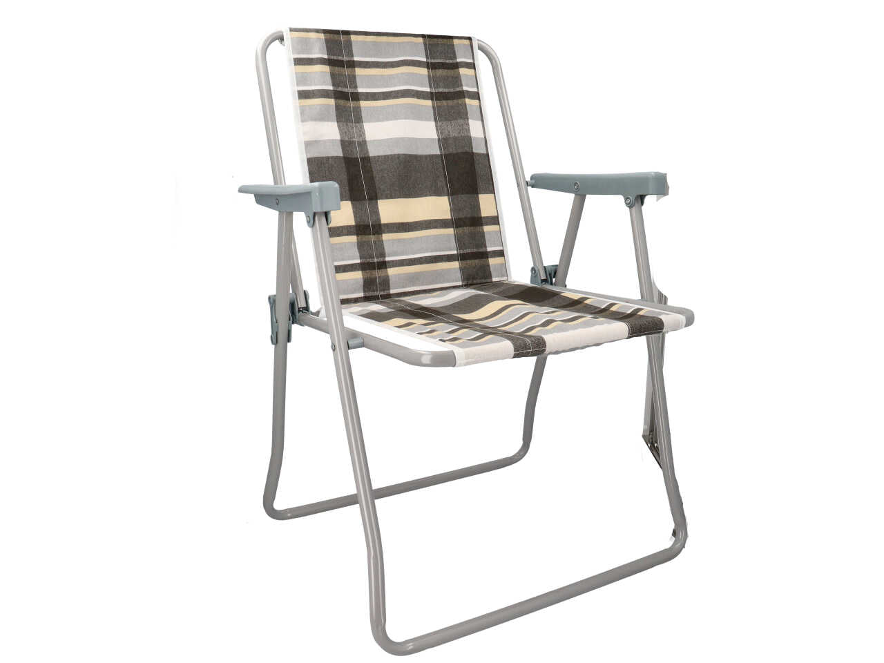 Sedia pieghevole Maya c/bracciolo plastica e cuscino policotone assortita 80x57.5x53.5 cm