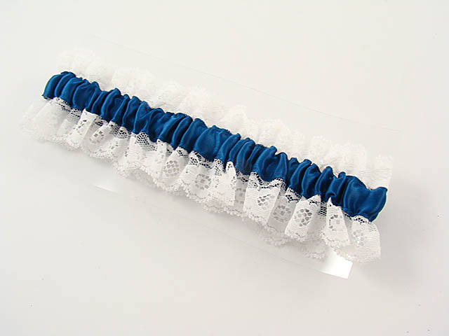 Giarrettiera panna e blu 3006/10-1