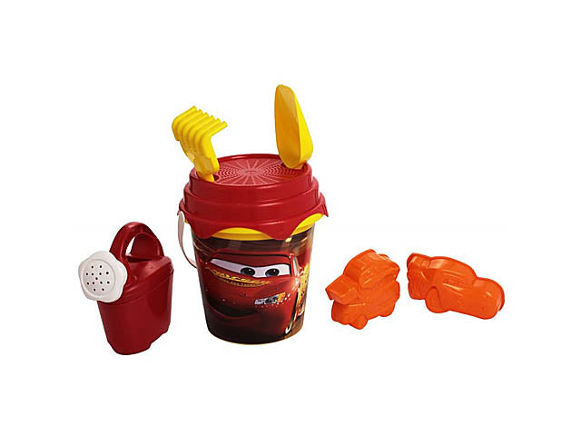Set giochi da spiaggia con annaffiatoio cars diametro 17cm