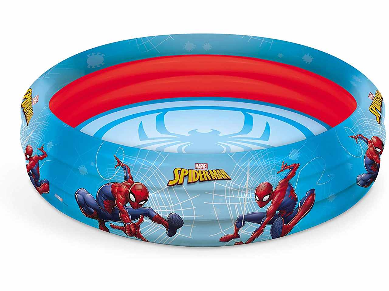 Piscina per giardino bambini 3 anelli spiderman diametro 100cm