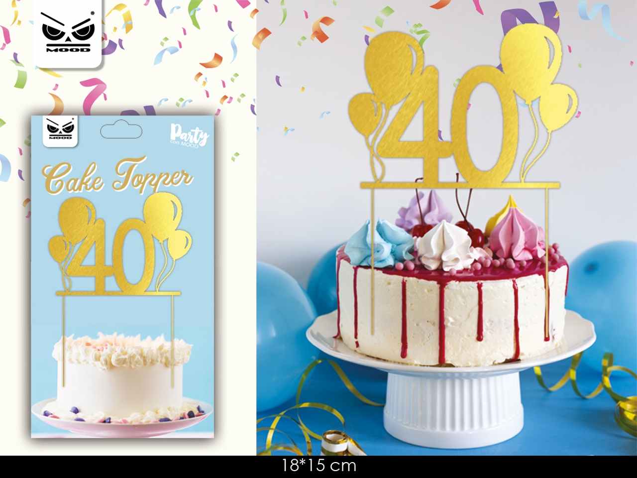 Cake topper 40 anni st6055