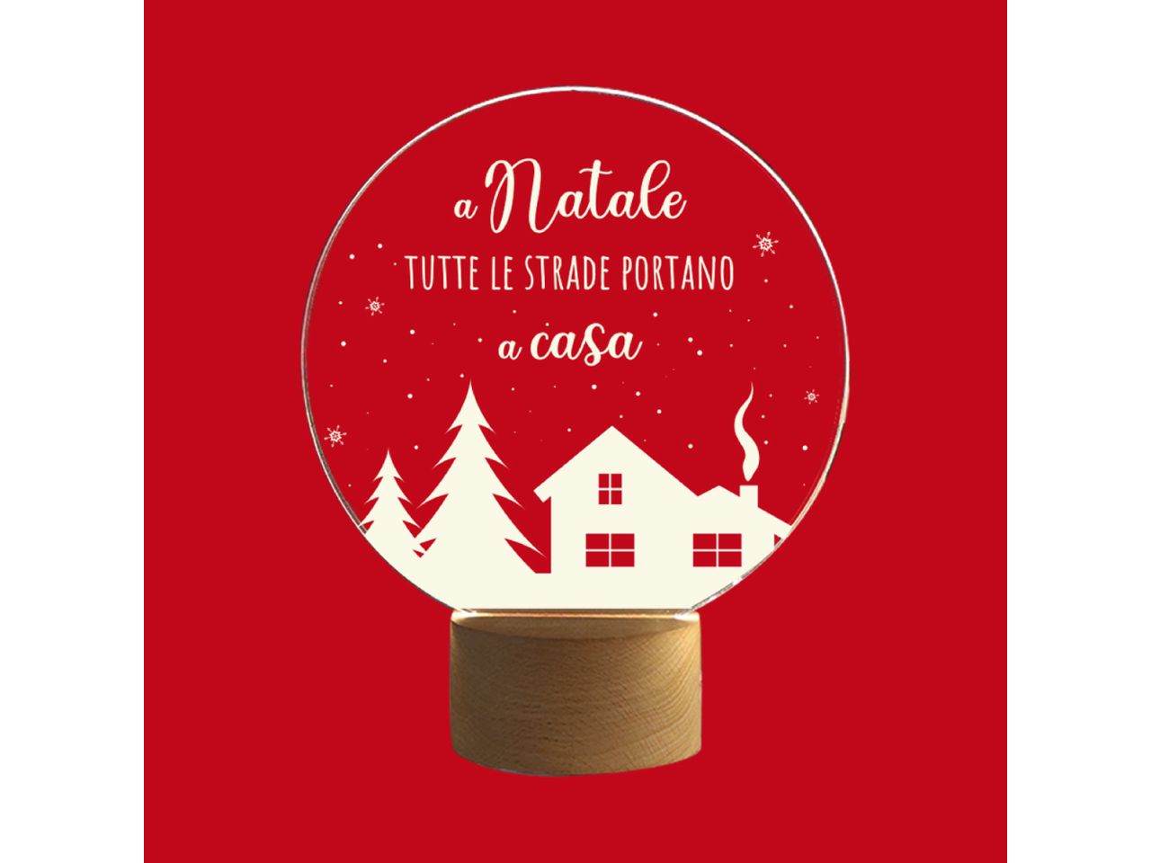 Lampada acrilico serigrafato round xmas