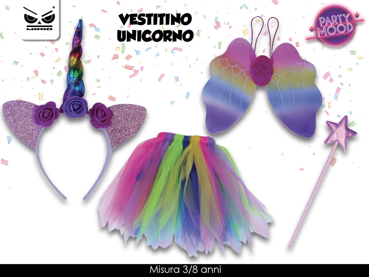 Vestito unicorno 4 pezzi