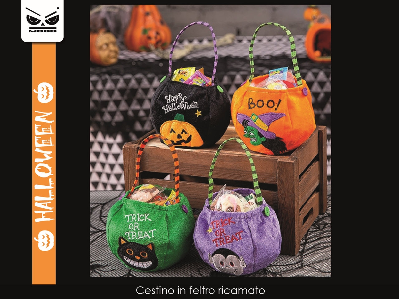 Cestino in feltro porta dolcetti assortiti