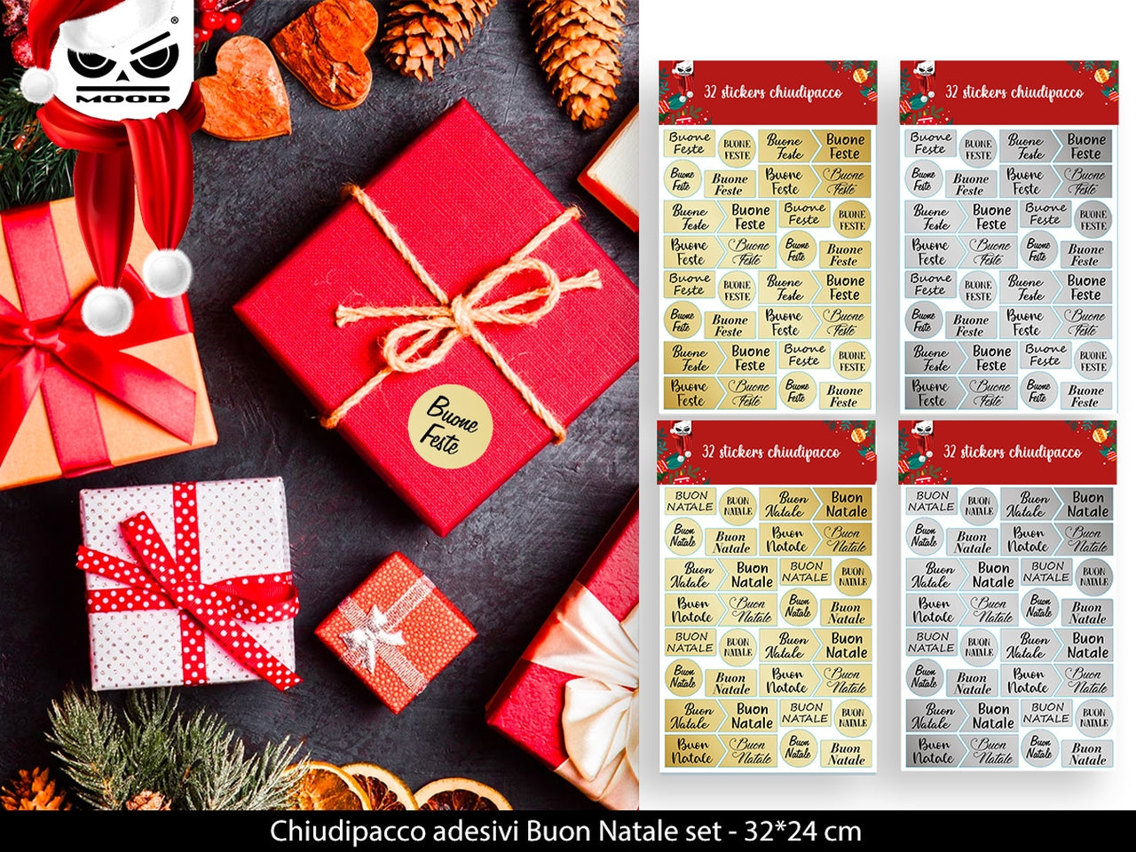 Chiudipacco stickers buon natale