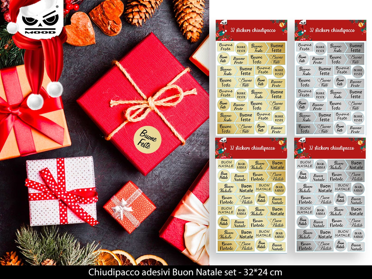 Chiudipacco stickers buon natale